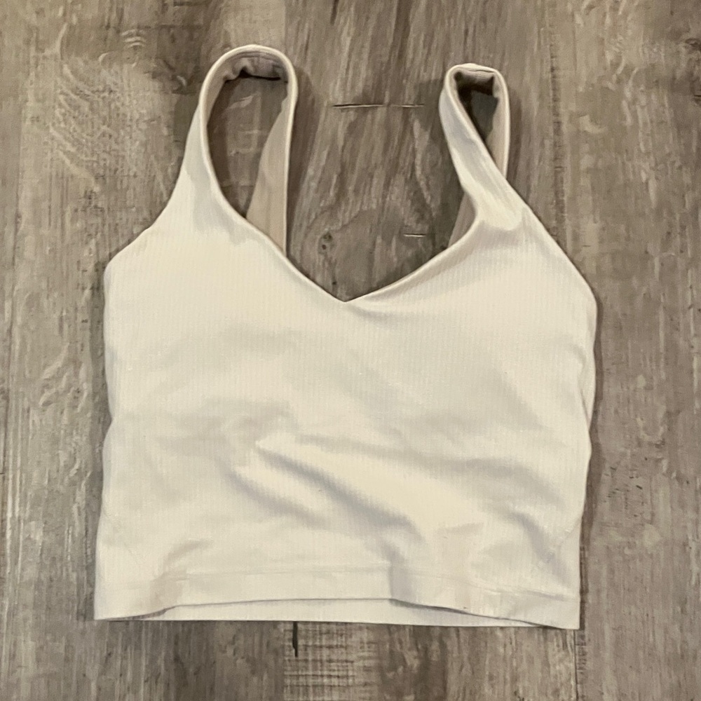 Lululemon Athletica  Align Cream Ribbed Sports Bra top